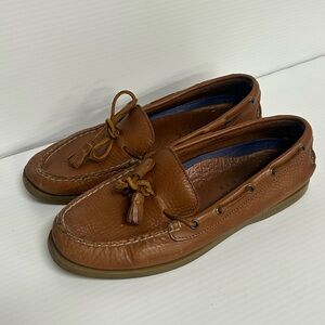 Sperry Top Siders Men’s 9 Leather Brown Loafers Tassels Slip On Boat Shoes